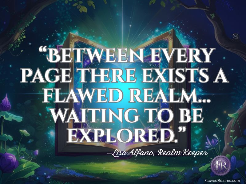 "Between every page there exists a Flawed Realm...waiting to be explored." Lisa Alfano, Realm Keeper of Flawed Realms