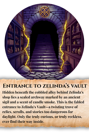 cobblestone stairs, secret vault door, fantasy, Zelinda's Vault, Caelius, Thorne Chronicles, Flawed Realms, Kingdom of Iosia