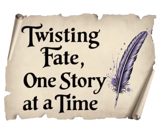 Twisting Fate, One Story at a Time parchment quote