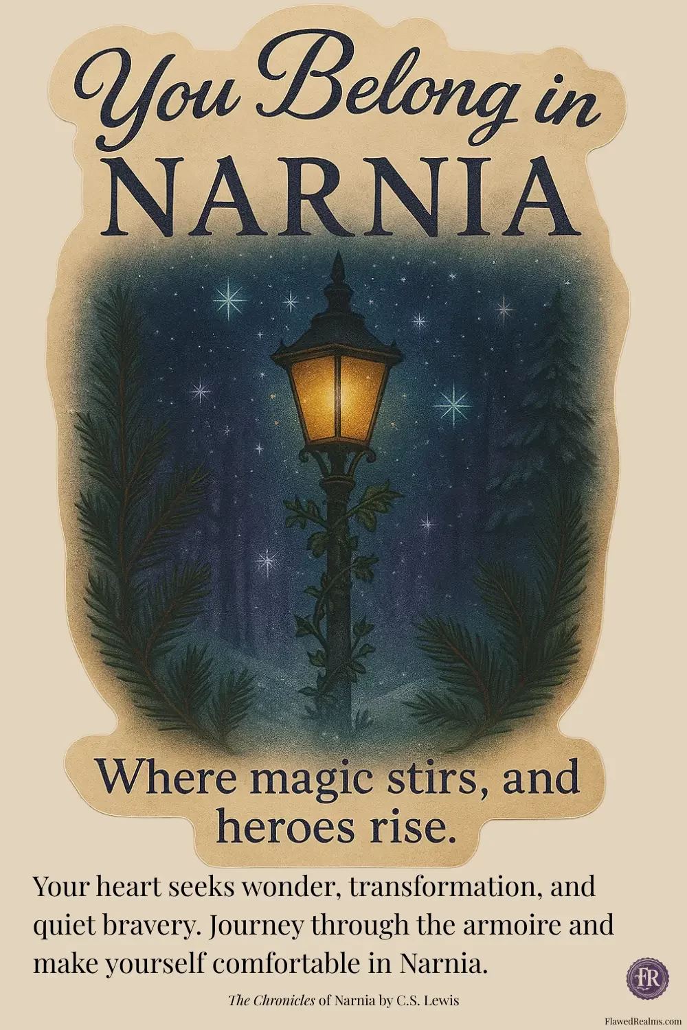 You Belong in Narnia Fantasy Book Realm Quiz Answer Card